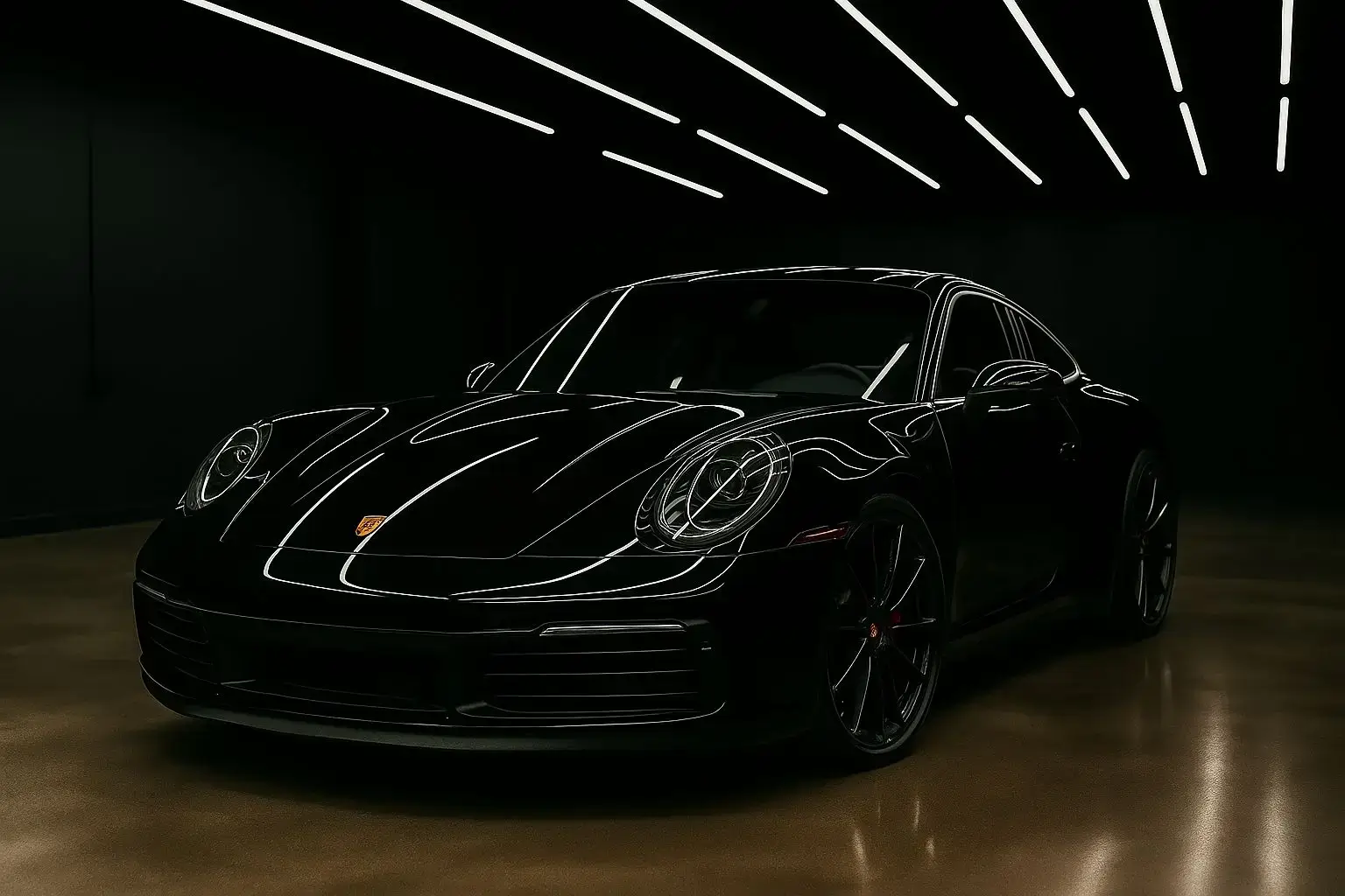 Lucidatura carrozzeria Porsche nera con trattamento protettivo a Carmagnola